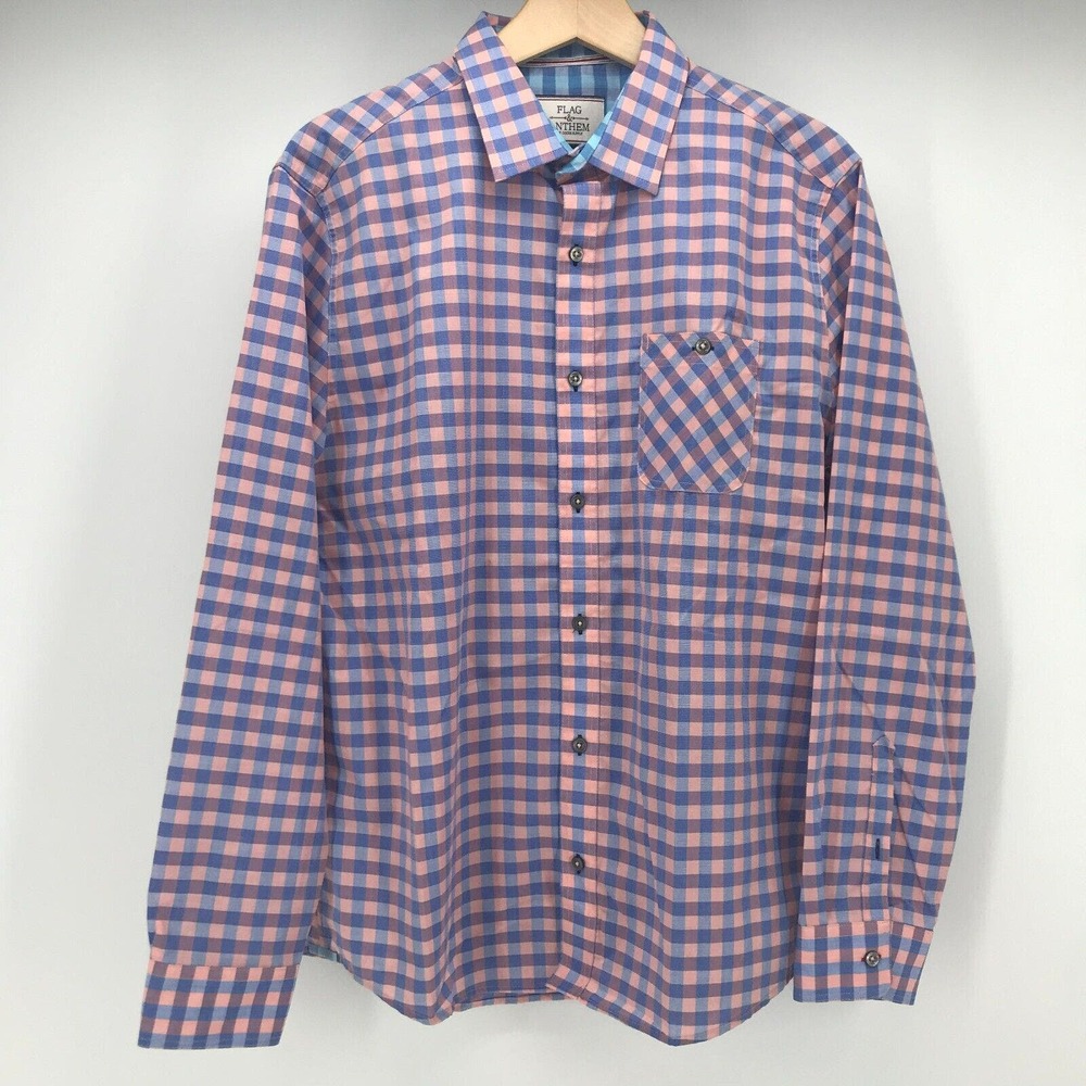 Blue and Pink Checkered Men's Shirt